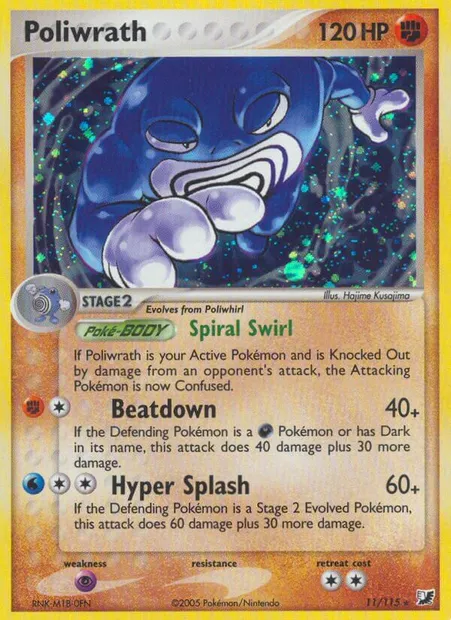 Poliwrath, Pokémon card UF 11 — Unseen Forces set