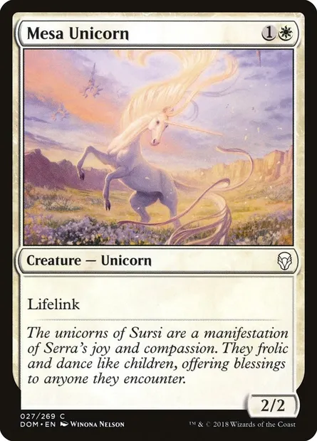 Mesa Unicorn, Magic card DOM 27 — Dominaria set