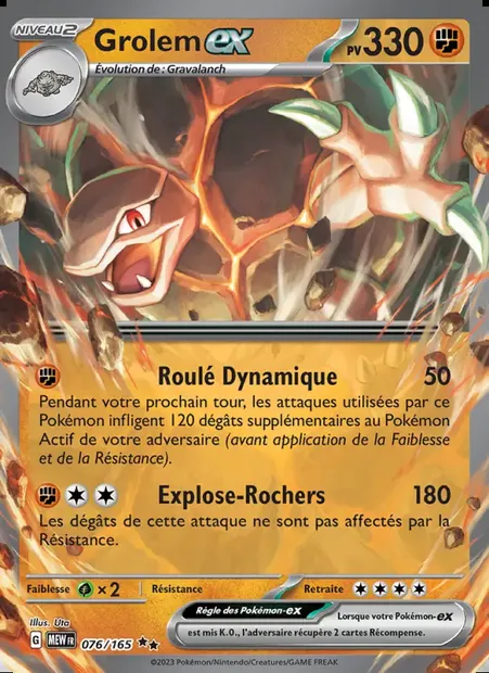 Grolem-ex, carte Pokémon MEW 076 — extension 151