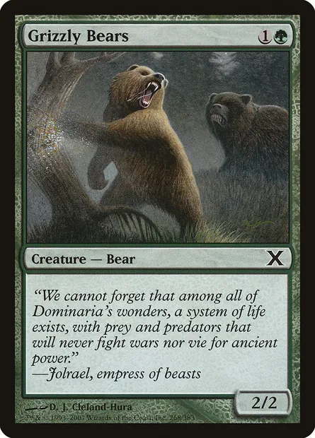 Grizzly Bears, Magic card 10E 268 — Tenth Edition set