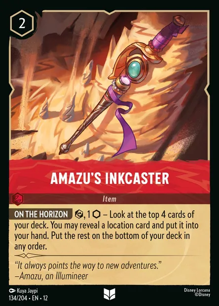 Amazu's Inkcaster, Disney Lorcana card CH12-134 — Wilds Unknown set