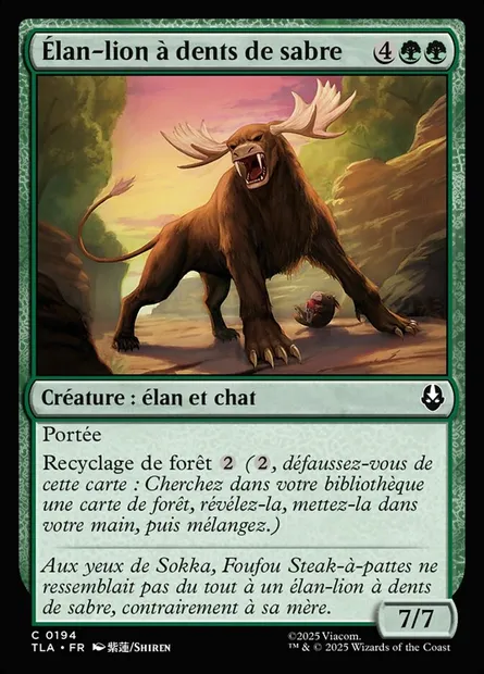 Élan-lion à dents de sabre, carte Magic TLA 194 — extension Avatar: The Last Airbender