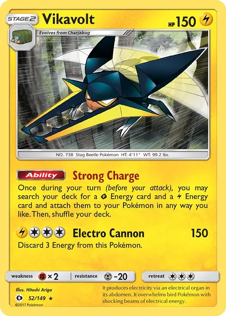 Vikavolt, Pokémon card SUM 52 — Sun & Moon set
