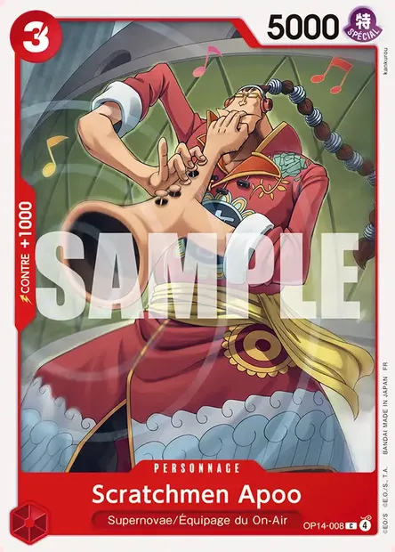 Scratchmen Apoo, carte One Piece OP14-008 — extension LES SEPT DE LA MER D'AZUR