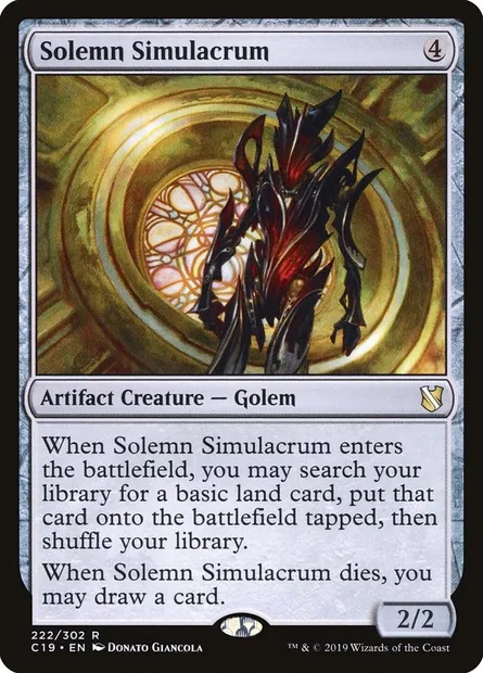 Solemn Simulacrum, Magic card C19 222 — Commander 2019 set