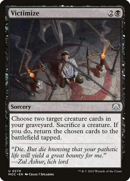 Victimize, Magic card MOC 270 — March of the Machine Commander set