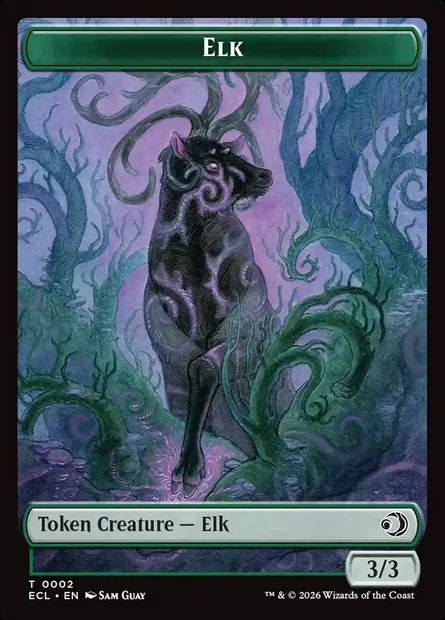 Elk, Magic card TECL 2 — Lorwyn Eclipsed Tokens set