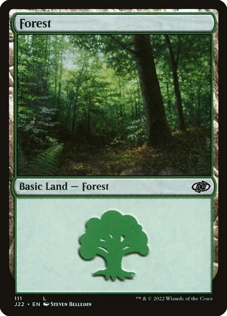 Forest, Magic card J22 111 — Jumpstart 2022 set