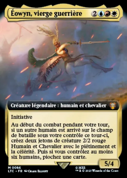 Éowyn, vierge guerrière, carte Magic LTC 86 — extension Tales of Middle-earth Commander