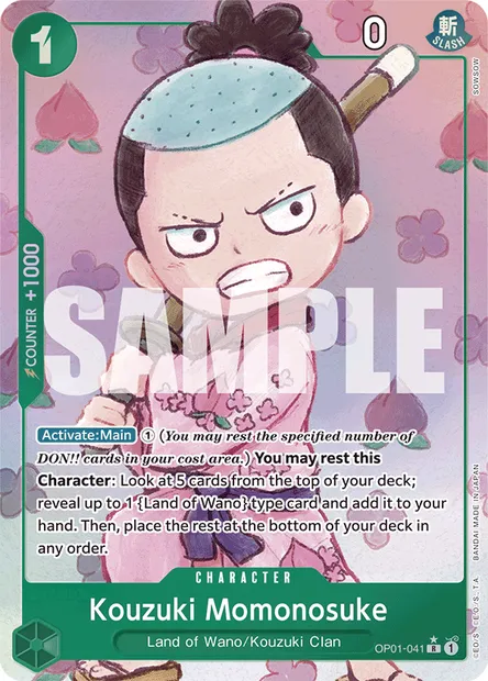 Momonosuké Kozuki, carte One Piece OP01-041 — extension ROMANCE DAWN