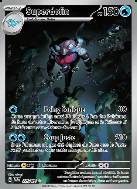 Superdofin, carte Pokémon PAF 225 — extension Destinées de Paldea