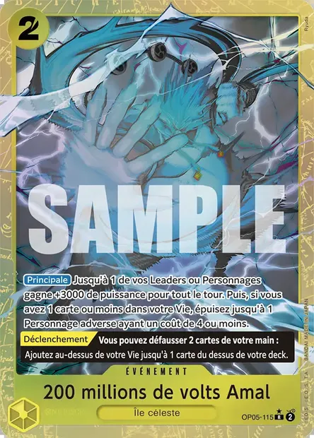 200 millions de volts Amal, carte One Piece OP05-115 — extension AWAKENING OF THE NEW ERA