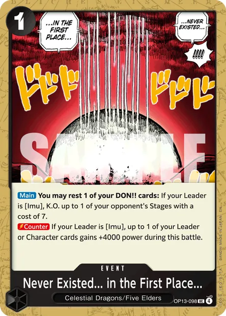 Never Existed... in the First Place..., One Piece card OP13-098 — CARRYING ON HIS WILL set