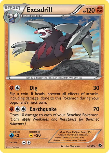 Excadrill, Pokémon card EPO 57 — Emerging Powers set