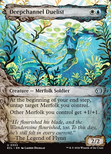 Deepchannel Duelist, Magic card ECL 333 — Lorwyn Eclipsed set