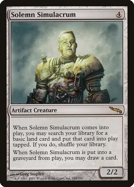 Simulacre solennel, carte Magic MRD 245 — extension Mirrodin