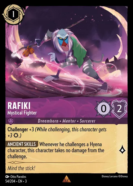 Rafiki - Mystical Fighter, Disney Lorcana card CH3-054 — Into the Inklands set