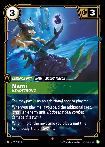 Nami, carte Riftbound UNL 052 — extension Unleashed
