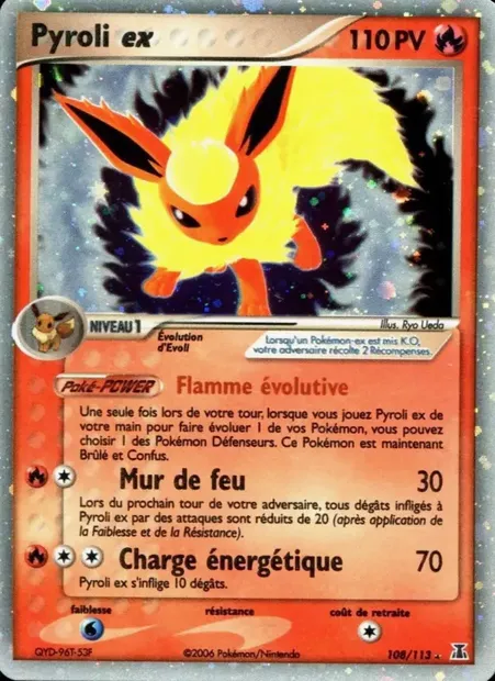 Pyroli ex, carte Pokémon DS 108 — extension EX Espèces Delta