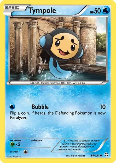 Tympole, Pokémon card DRX 34 — Dragons Exalted set