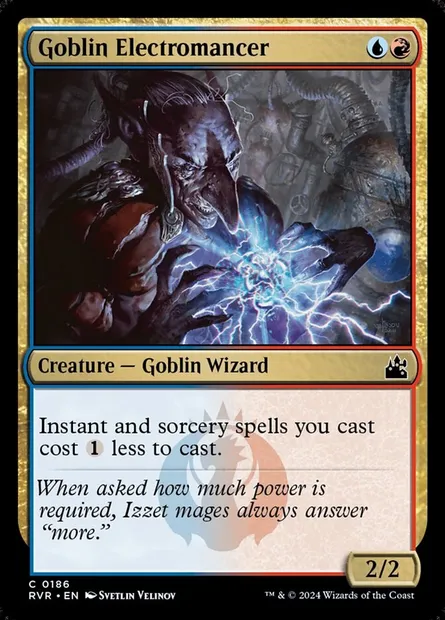 Goblin Electromancer, Magic card RVR 186 — Ravnica Remastered set