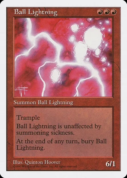 Ball Lightning, Magic card 5ED 210 — Fifth Edition set