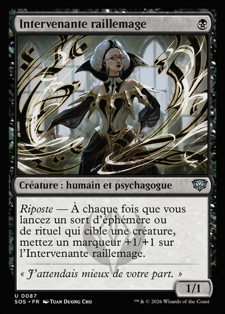 Intervenante raillemage, carte Magic SOS 87 — extension Secrets of Strixhaven