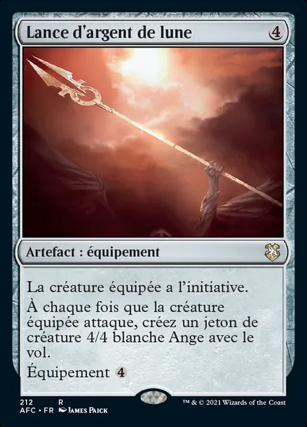 Lance d'argent de lune, carte Magic AFC 212 — extension Forgotten Realms Commander