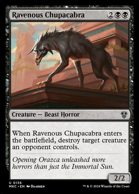 Ravenous Chupacabra, Magic card MKC 136 — Murders at Karlov Manor Commander set