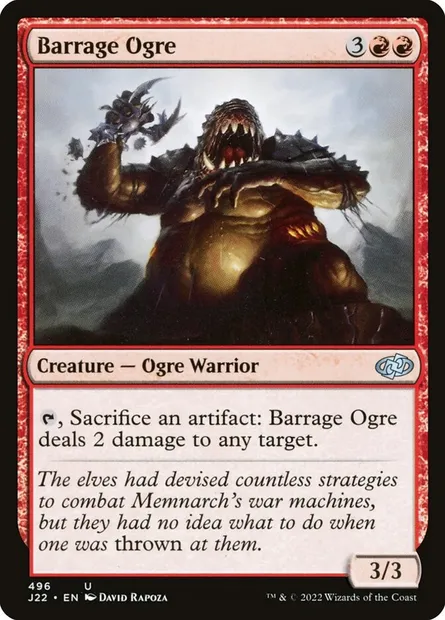 Barrage Ogre, Magic card J22 496 — Jumpstart 2022 set