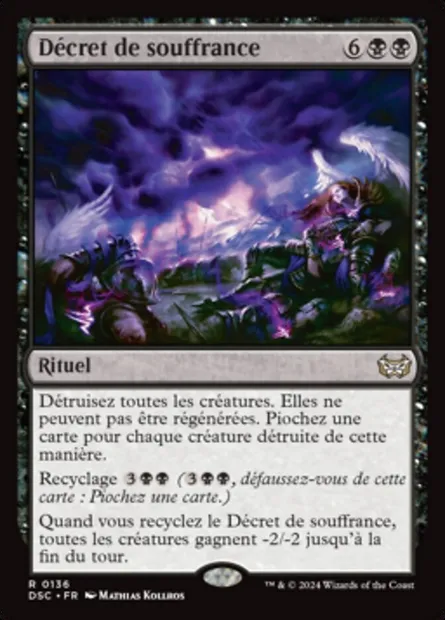 Décret de souffrance, carte Magic DSC 136 — extension Duskmourn: House of Horror Commander