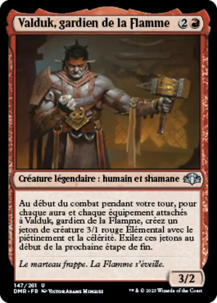 Valduk, gardien de la Flamme, carte Magic DMR 147 — extension Dominaria Remastered