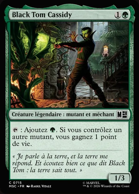 Black Tom Cassidy, carte Magic MSC 715 — extension Marvel Super Heroes Commander