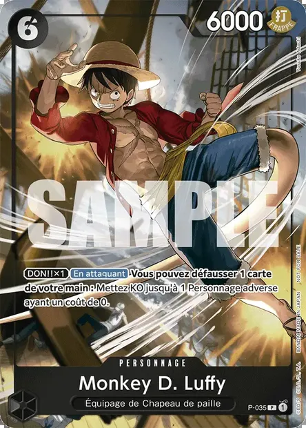 Monkey D. Luffy, carte One Piece P-035 — extension Carte promo