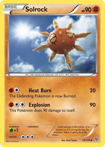 Solrock, Pokémon card PLS 74 — Plasma Storm set