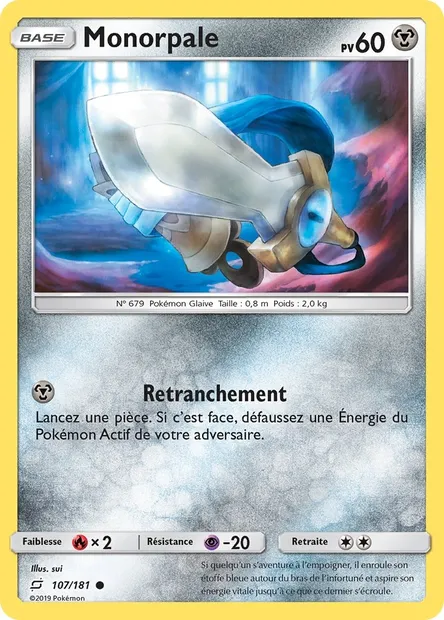 Monorpale, carte Pokémon TEU 107 — extension Duo de Choc