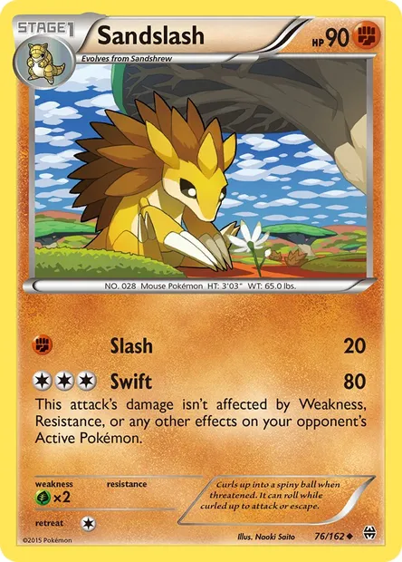 Sandslash, Pokémon card BKT 76 — BREAKthrough set