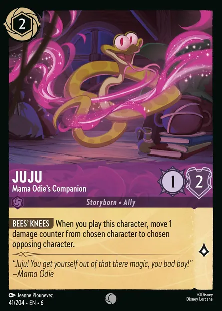 Juju - Mama Odie's Companion, Disney Lorcana card CH6-041 — Azurite Sea set