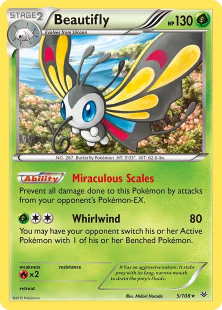 Beautifly, Pokémon card ROS 5 — Roaring Skies set