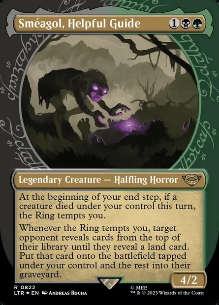 Sméagol, guide serviable, carte Magic LTR 822 — extension Le Seigneur des Anneaux : chroniques de la Terre du Milieu