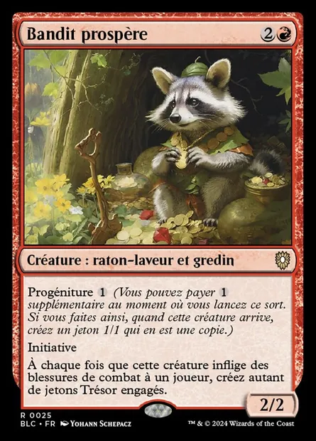 Bandit prospère, carte Magic BLC 25 — extension Bloomburrow Commander