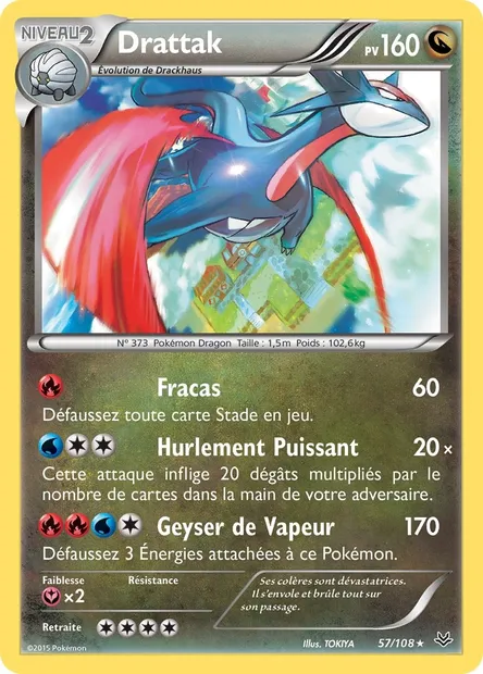 Drattak, carte Pokémon ROS 57 — extension Ciel Rugissant