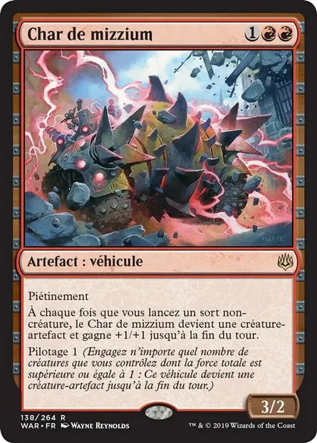 Char de mizzium, carte Magic WAR 138 — extension La guerre des Planeswalkers