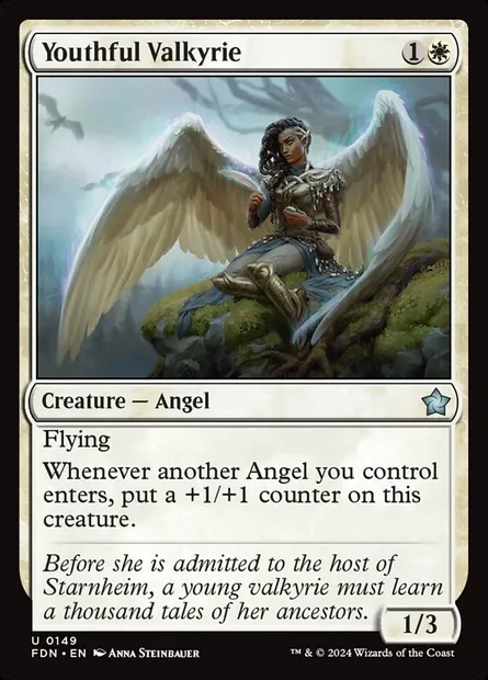 Youthful Valkyrie, Magic card FDN 149 — Foundations set