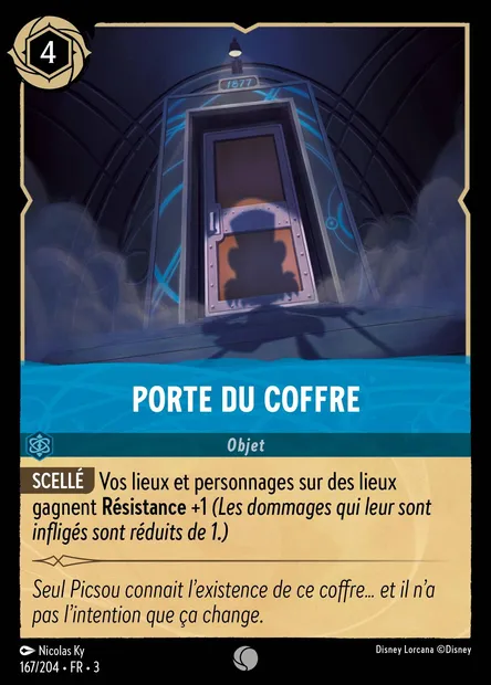 Porte du coffre, carte Disney Lorcana CH3-167 — extension Les Terres d'Encres