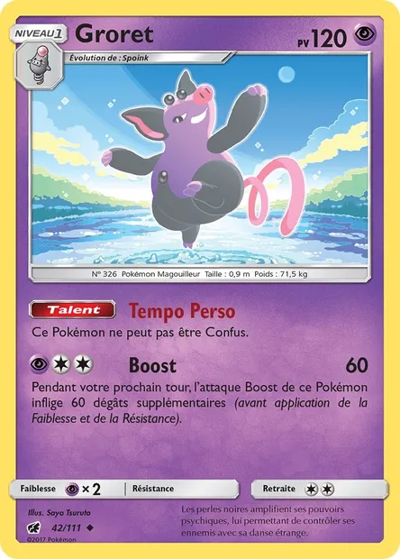 Groret, carte Pokémon CIN 42 — extension Invasion Carmin