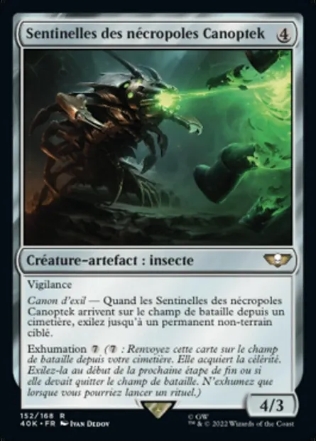 Sentinelles des nécropoles Canoptek, carte Magic 40K 152 — extension Warhammer 40,000 Commander