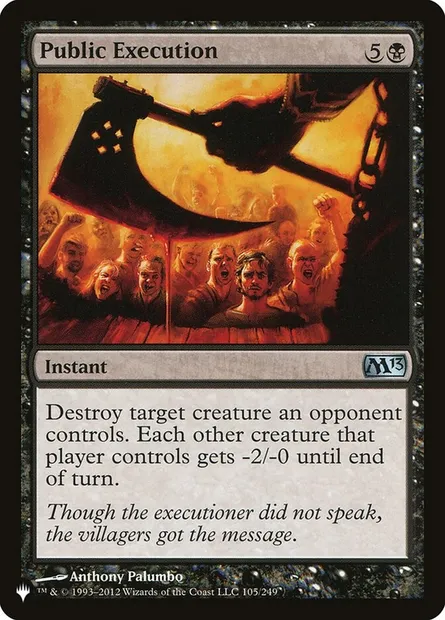 Exécution publique, carte Magic PLST M13-105 — extension The List
