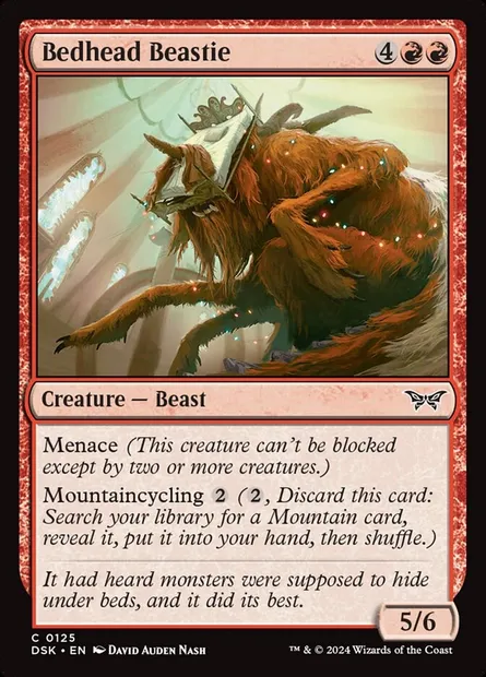 Bedhead Beastie, Magic card DSK 125 — Duskmourn: House of Horror set