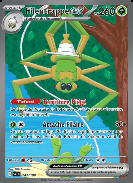 Filentrappe-ex, carte Pokémon SVI 243 — extension Écarlate et Violet